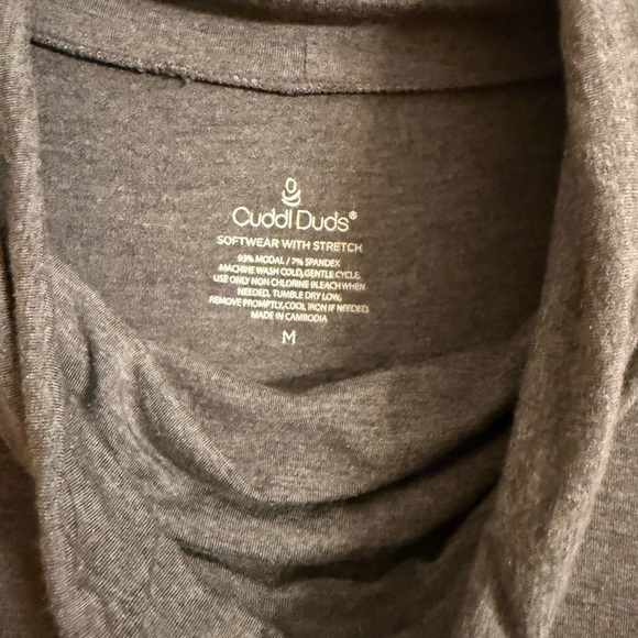 Cuddl Duds Gray Cowl Neck high low Top - Picture 4 of 5